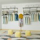 image 4 of COSTWAY Wall Mounted Closet System Hanging Organizer Rack Grey | One Size