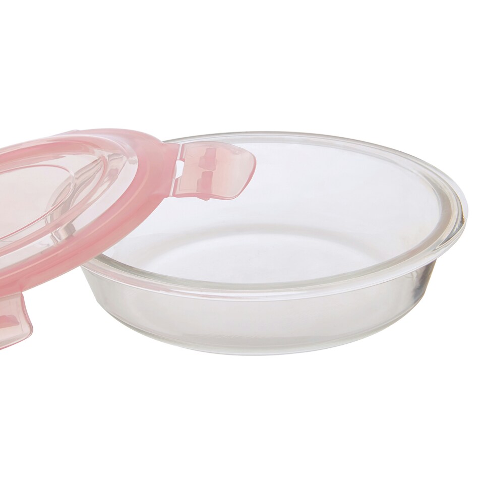 image 1 of Interiors by Premier 620ml Round Food Storage Container, BPA-Free PP Pink Lid Kitchen Food Storage Container, Food Containers