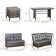 image 5 of Outsunny 6 PCs Patio wicker Sofa Set Rattan Chair Furniture w/ Glass