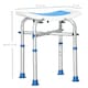 image 3 of HOMCOM Adjustable Shower Stool with Foot Pads for Elderly Disabled Blue