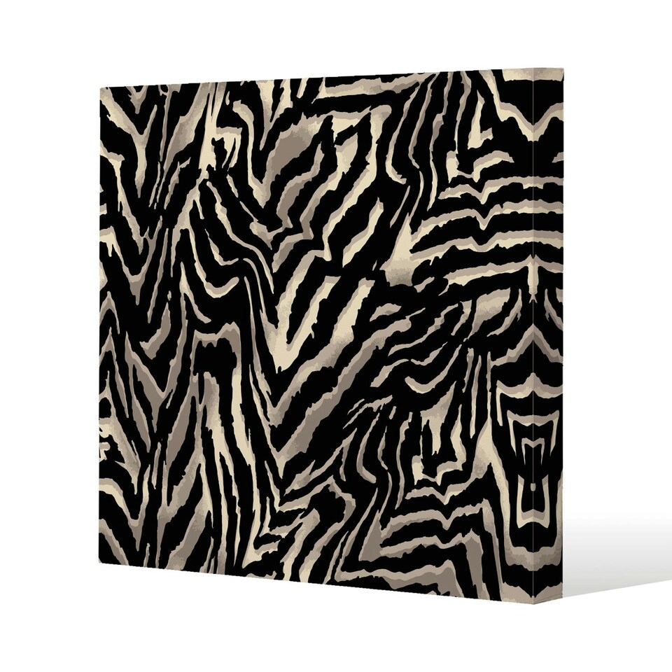 image 1 of Gold Zebra Print (Canvas Print) 90 x 90 x 4cm