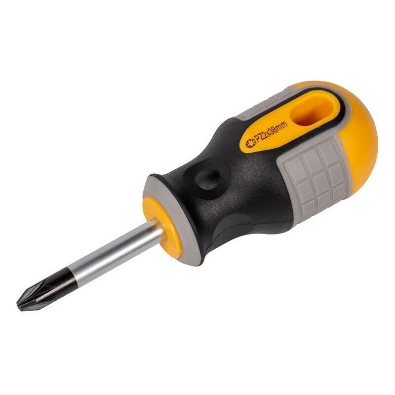 Roughneck Stubby Screwdriver Pozidriv Tip Pz2 X 38mm - Multi Colour - PZ2 x 38mm