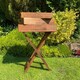 image 1 of Decorative Foldable Stand with "Vintage Champagne" Serving Trays (Set of 3) - Wood Brown