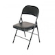 image 1 of Heavy Duty Padded Folding Metal Desk Office Chair Seat | Black