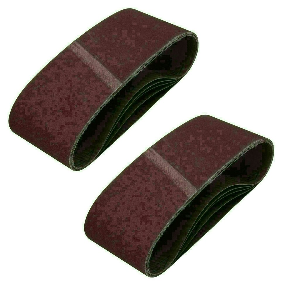 image 1 of 75mm x 457mm 120 Grit Fine Abrasive Sanding Belt Sander Discs 10 Pack