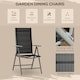 image 6 of Outsunny 7 Piece Garden Dining Set, Outdoor Table and 6 Chair, Aluminium, Black