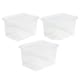image 3 of 3 x 45L Strong Clear Multipurpose Transparent Storage Container Complete With Lid Ideal For Home & Office Use Clear