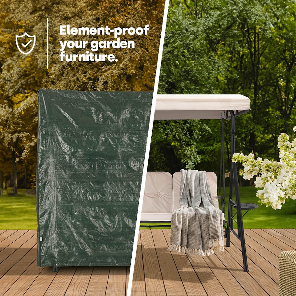 image 1 of 3-Seater Garden Swing Cover Green
