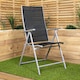 image 3 of Outdoor Garden Patio Multi Position Reclining Folding Chair in Black and Silver