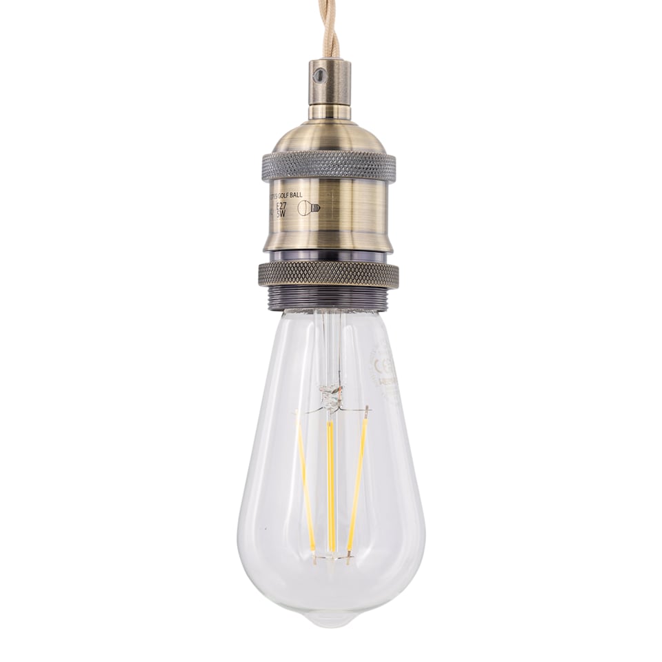 image 1 of Set of 2 Flex Antique Brass Pendant Kits with Cream Braided Cable