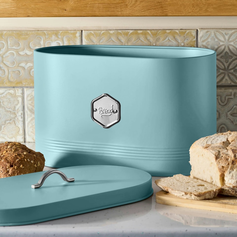 image 1 of Cooks Professional Bread Bin | Blue & Silver