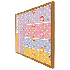 Bohemian chic  ink pattern with boho feathers (Picture Frame) Brown | Oak | XS