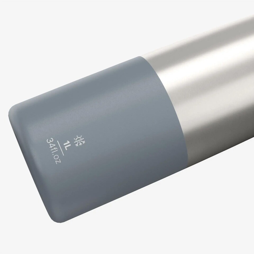 image 1 of Decathlon 1L insulated stainless steel flask 900 with quick-release cap for hiking