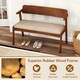 image 5 of COSTWAY 2-Seat Rubber Wood Bench Dining Bench Brown