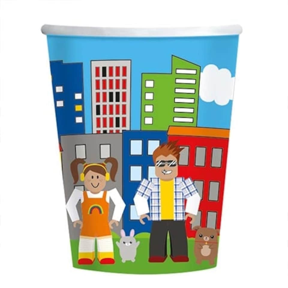 Party Town Paper Cups 250ml - Pack of 8