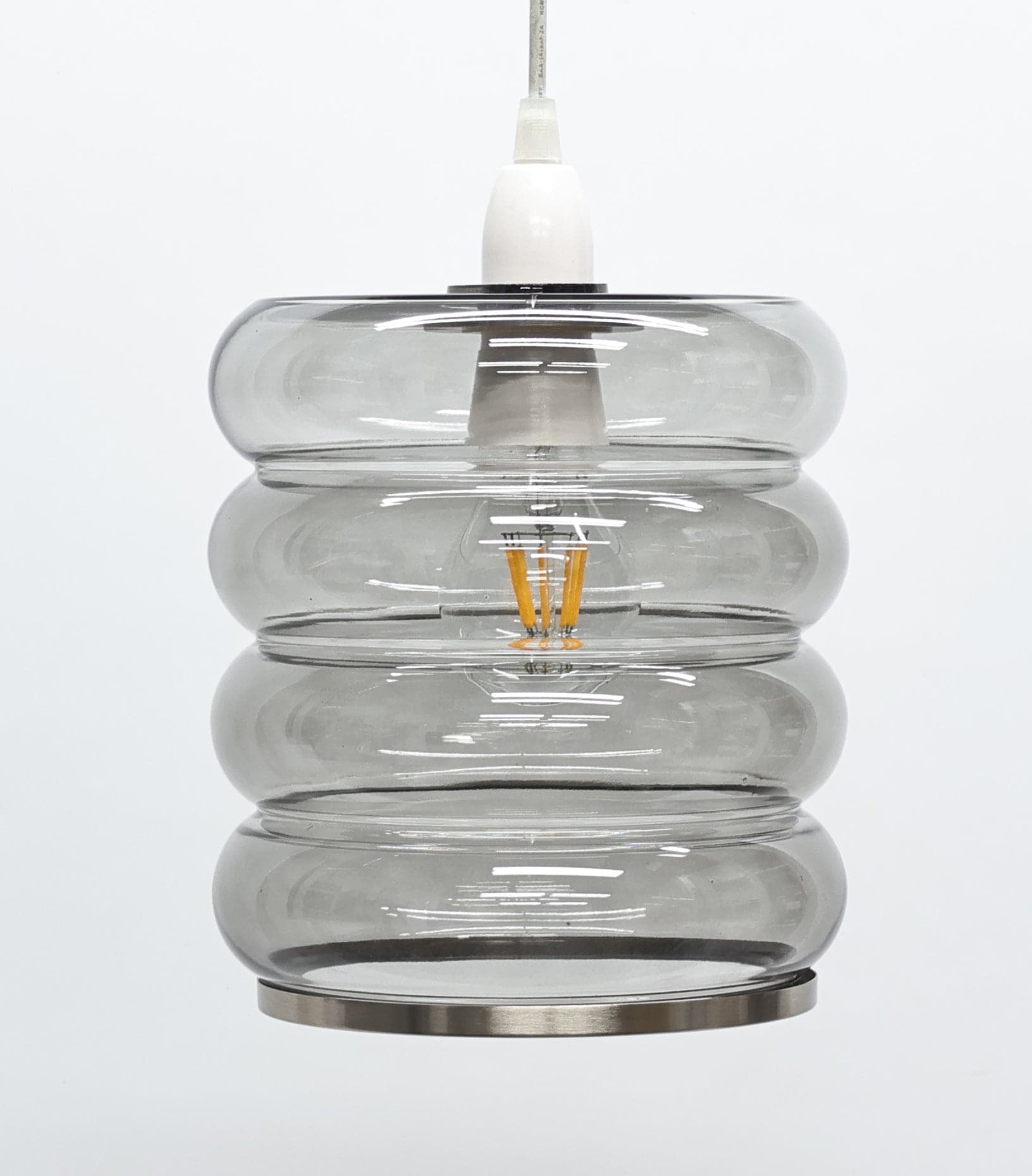 Pagazzi Cassia Smoke Glass Easy-Fit Pendant in Grey