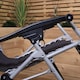 image 6 of Multi Position Garden Gravity Relaxer Chair Sun Lounger in Black & Silver