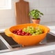 image 3 of Plastic Colander Sieve Mesh Food Pasta Rice Veg Washing Strainer Kitchen Basket | Orange | Orange