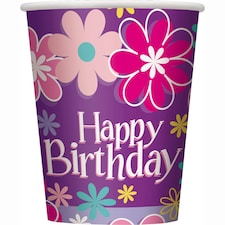 8 BIRTHDAY BLOSSOM 9OZ CUP - UNIQUE N/A