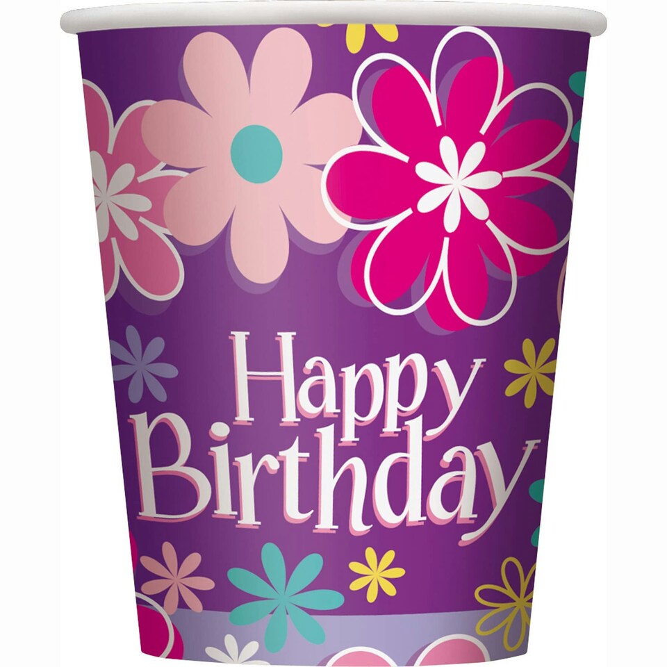 8 BIRTHDAY BLOSSOM 9OZ CUP - UNIQUE N/A