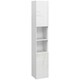 image 1 of kleankin High Gloss Bathroom Storage Cabinet Adjustable Shelves White