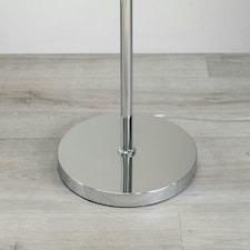 ValueLights Marissa White Fabric Drum Shade with Chrome Stacked Ball Floor Lamp