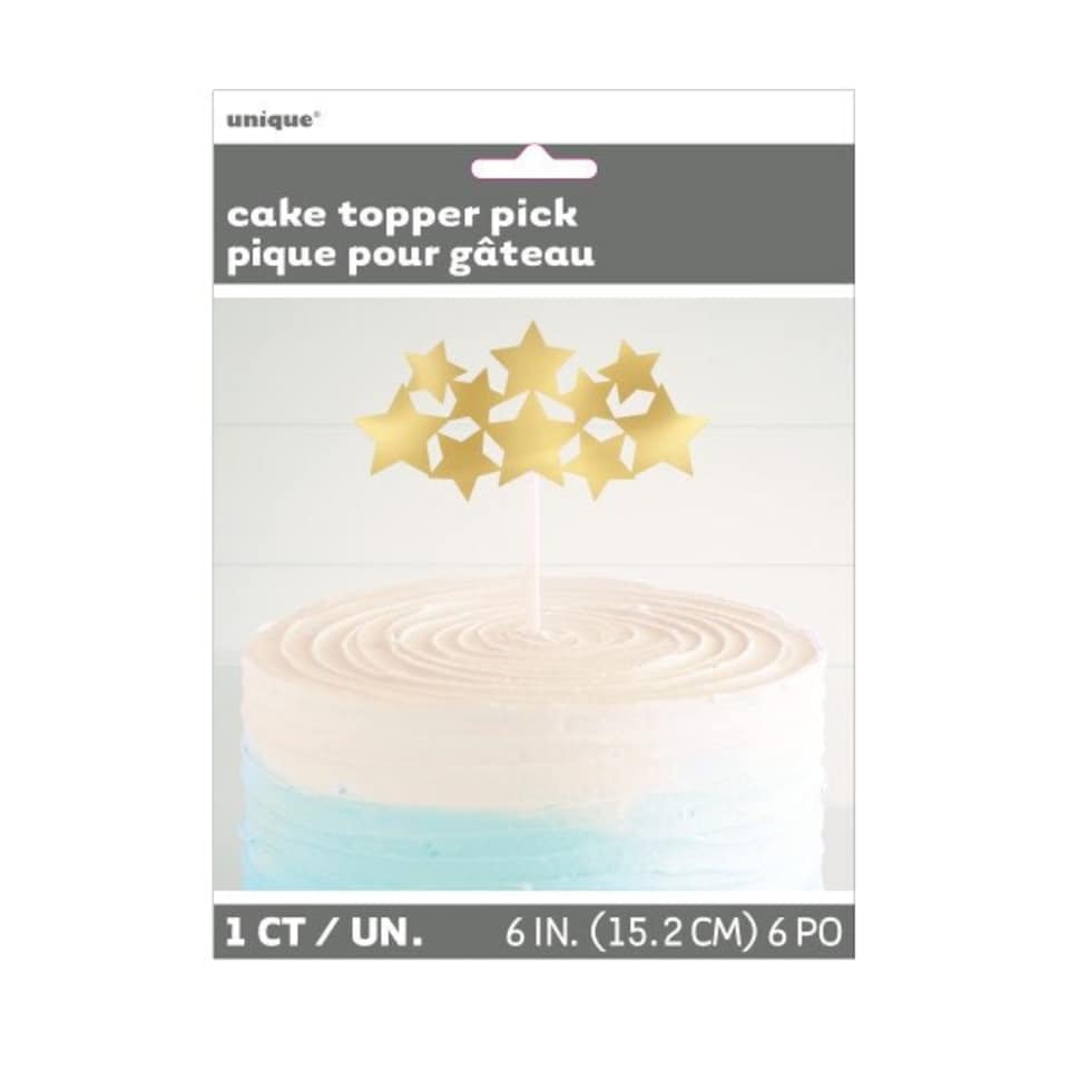 image 1 of Gold Foil Stars Cake Topper