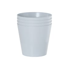 Studio 4x 26cm Round Plastic Planter Grey