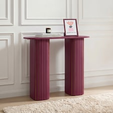 OHS Madison Console Table Ribbed Engineered Wood Entryway Display Desk
