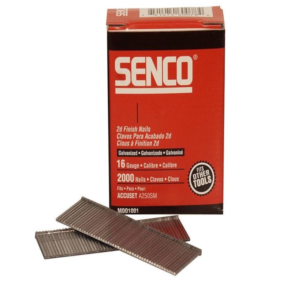 SENCO Straight Brad Nails Galvanised 16G X 63Mm Pack Of 2000