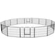 image 1 of Yaheetech 16 Metal Dog Playpen Panels, 80 × 60 cm Black