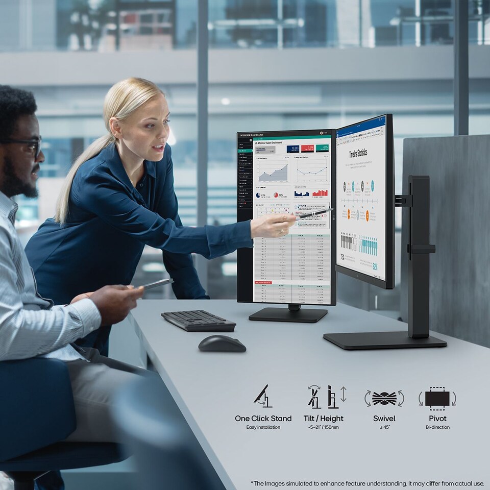 image 1 of LG 24BA450-B Computer Monitors - 23.8 Inches - Black
