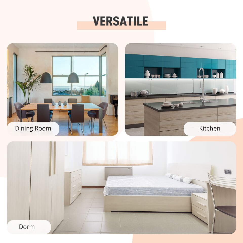 image 1 of HOMCOM Folding Dining Table for 4 People, 169 cm Drop Leaf Table with Storage Shelves for Small Spaces, Kitchen, Dining Room, Oak & White