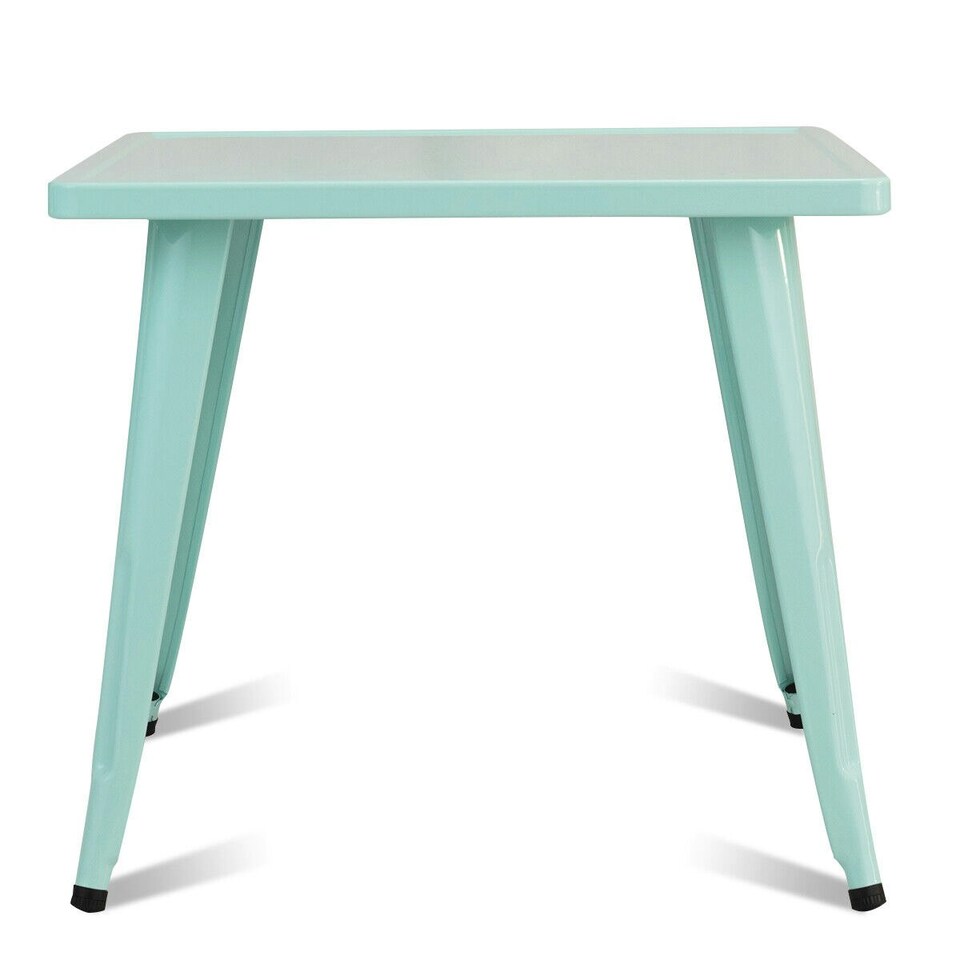 image 1 of COSTWAY Kids Table and Chairs Set with Stackable Chairs Blue