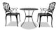 image 4 of Centurion Supports POSITANO Garden and Patio Table and 2 Chairs Cast Aluminium Bistro Set - Black