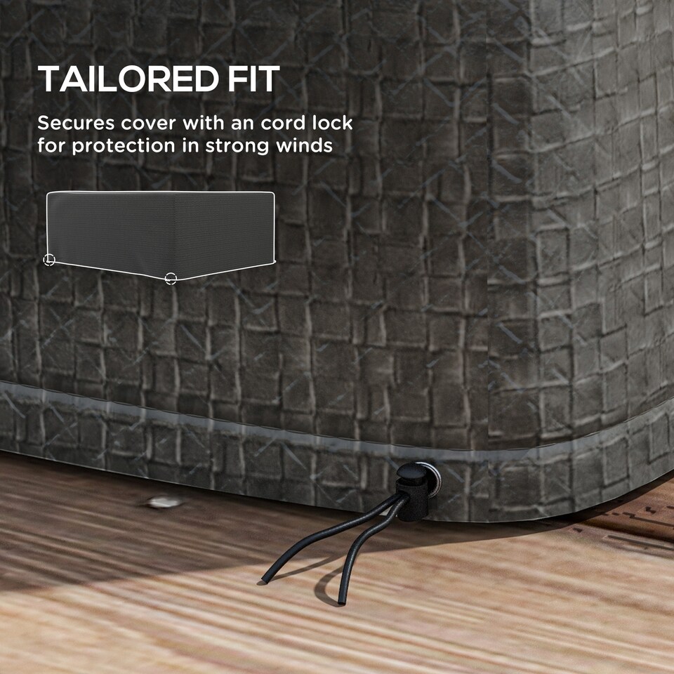 image 1 of Outsunny 235x190x90cm Large Patio Set Outdoor Garden Furniture Cover Grey | Grey | Grey