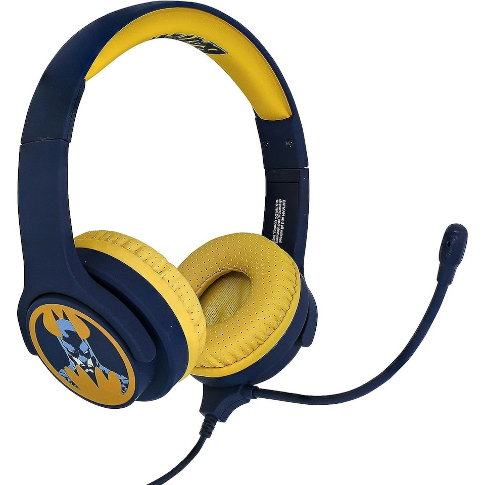image 1 of Batman Childrens/Kids Interactive Gaming Headphones - Blue/Yellow - One Size