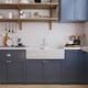 image 2 of Fireclay Double Bowl Butler Kitchen Sink - 895mm Stepped Weir with Classic Tap & Wastes - Elegant Ceramic Design by Balterley
