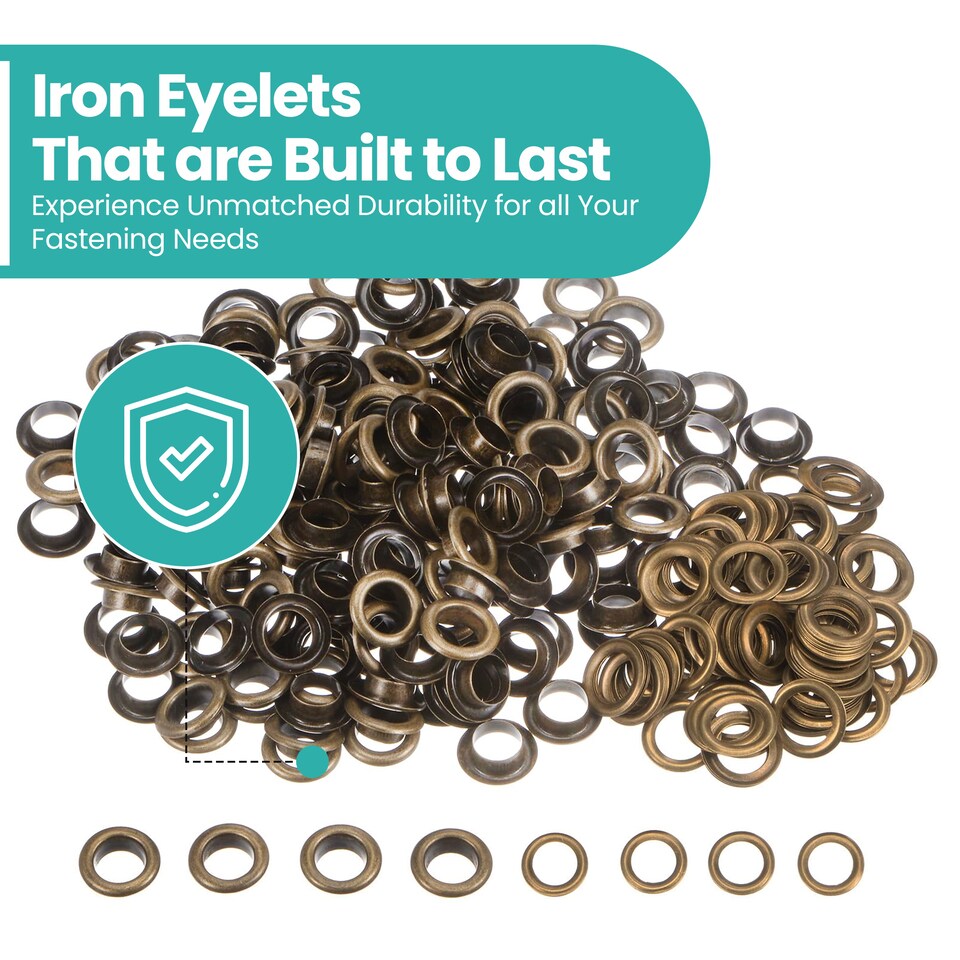 image 1 of 18mm Eyelets with Washers Durable Iron Grommets for DIY Project- 50pcs