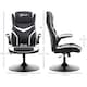 image 3 of Vinsetto Gaming Chair Ergonomic Computer Chair with Adjustable Height Pedestal Base, Home Office Desk Chair PVC Leather Exclusive Swivel Chair Black