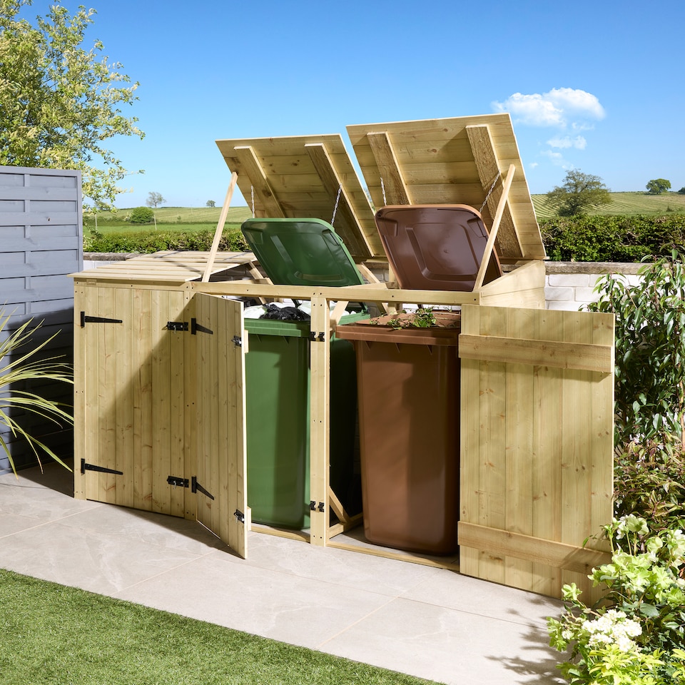 image 1 of Rowlinson Premier Shiplap Triple Bin Store
