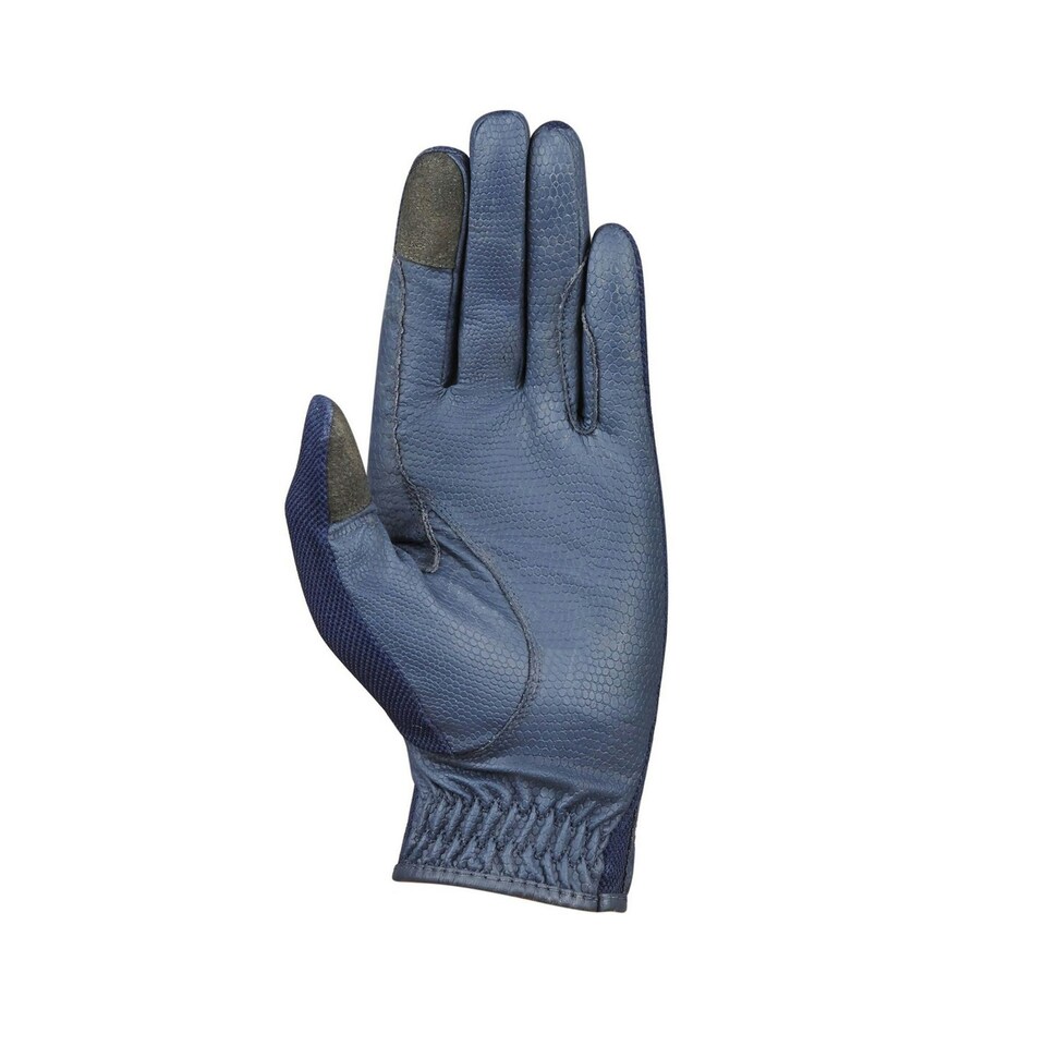 image 1 of Dublin Mesh Palm Goat Leather Glitter Riding Gloves - Navy - S Blue | S