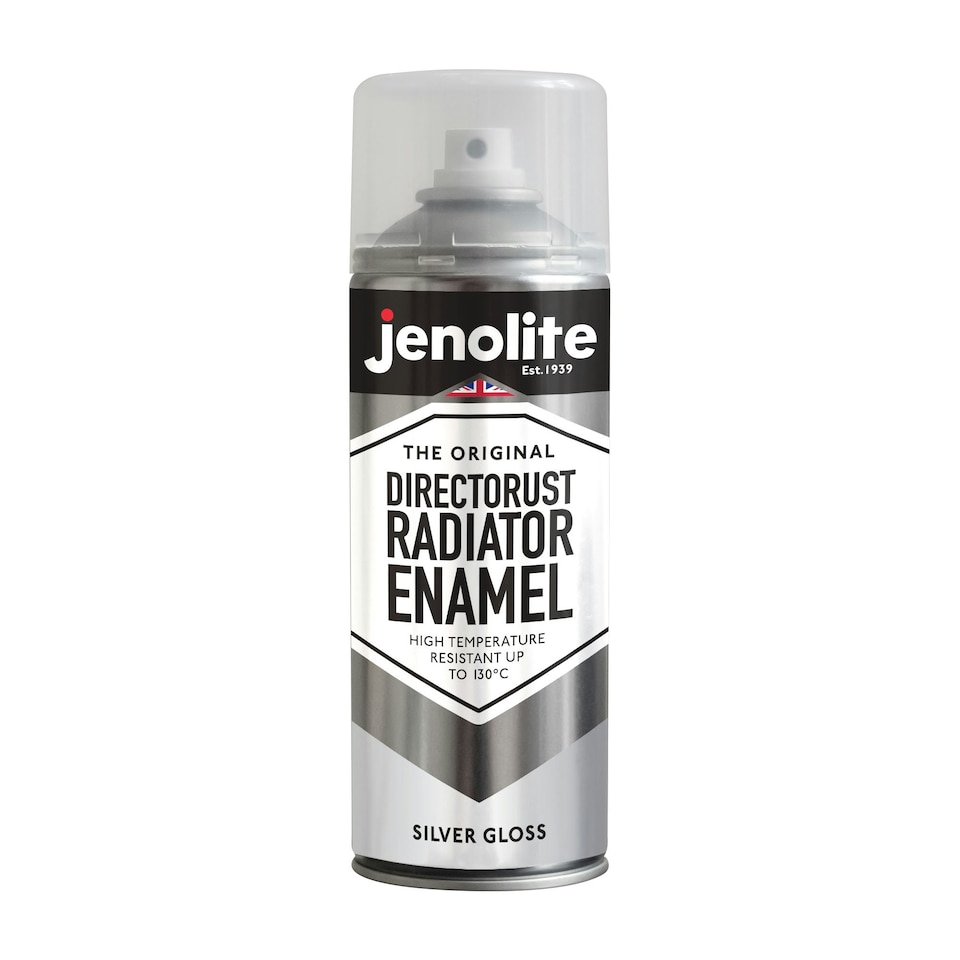image 1 of Jenolite Directorust Radiator Enamel Paint - Silver Gloss - 400ml Spray Can - 3-Pack