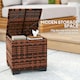 image 8 of Outsunny Set of 2 Rattan Footstool, Storage Ottoman w/ Cushions, Beige Grey