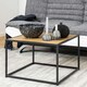 image 5 of Seaford Black Metal Coffee Table with Oak Top
