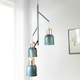 image 4 of Barham 3Lt Pendant - Grey & Copper Metal