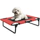 image 1 of PawHut Raised Dog Bed with Breathable Mesh for S & M Dogs, Light Grey Red | M