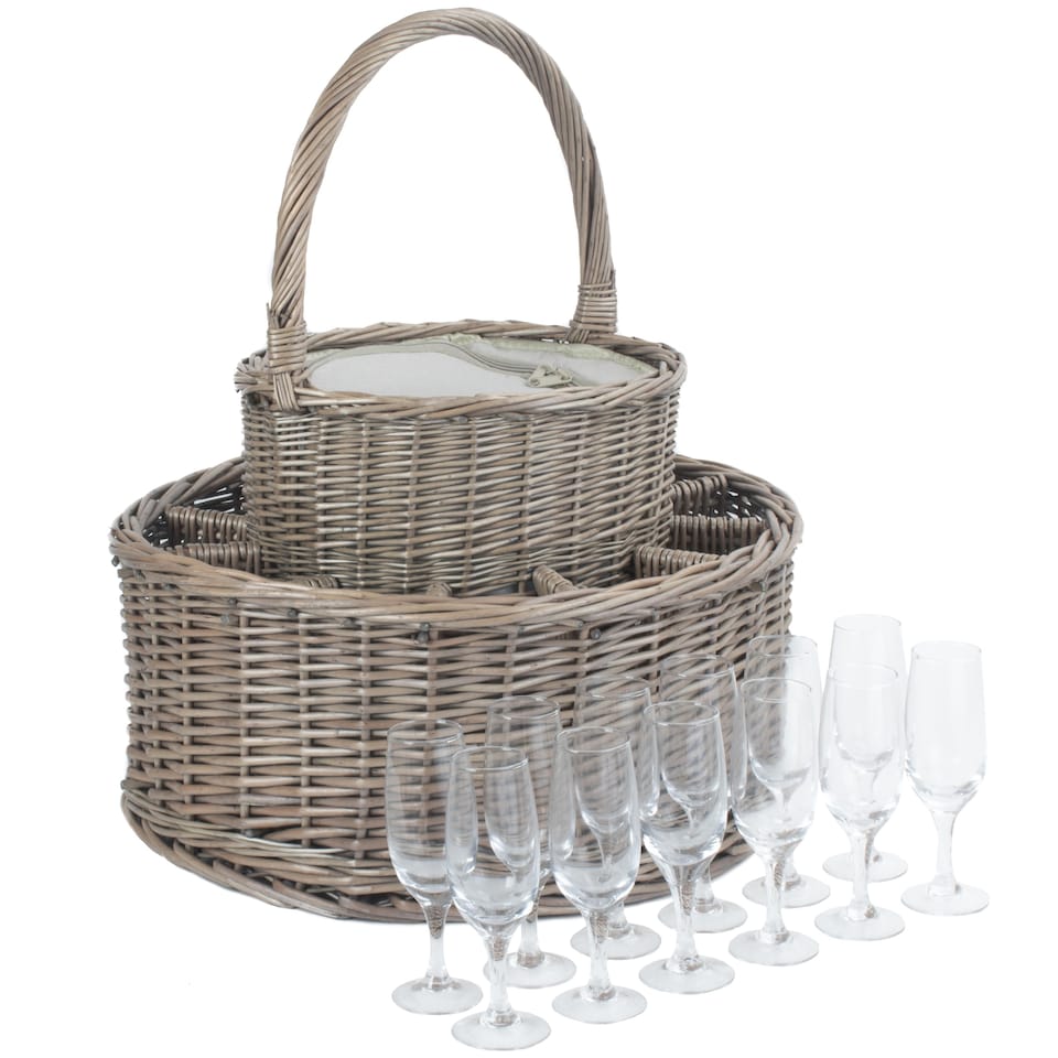 image 1 of Wicker Chilled Drinks Picnic Basket