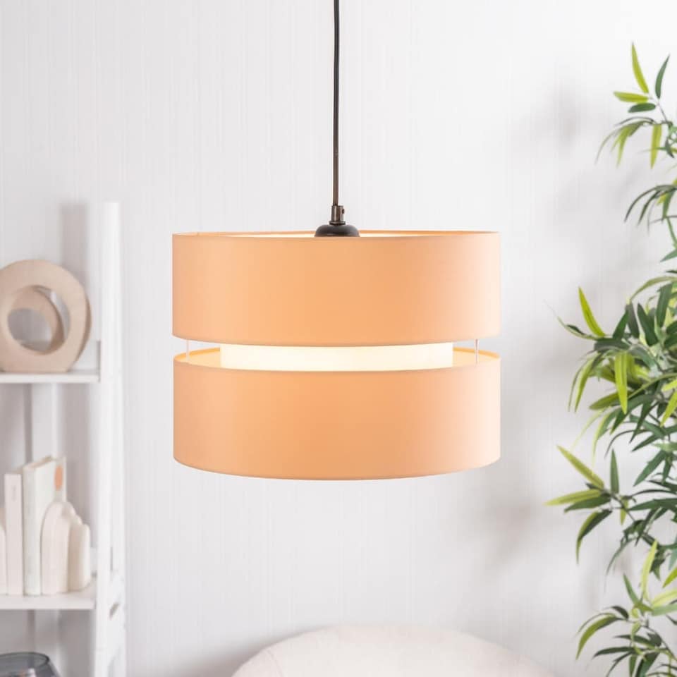 image 1 of ValueLights Sophia Large Sand 2 Tier Ceiling Light Shade & Bulb | Yellow
