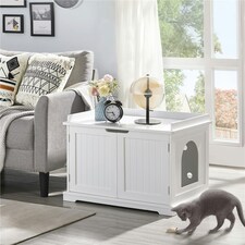 Yaheetech Cat Decorative Litter Box White | One Size